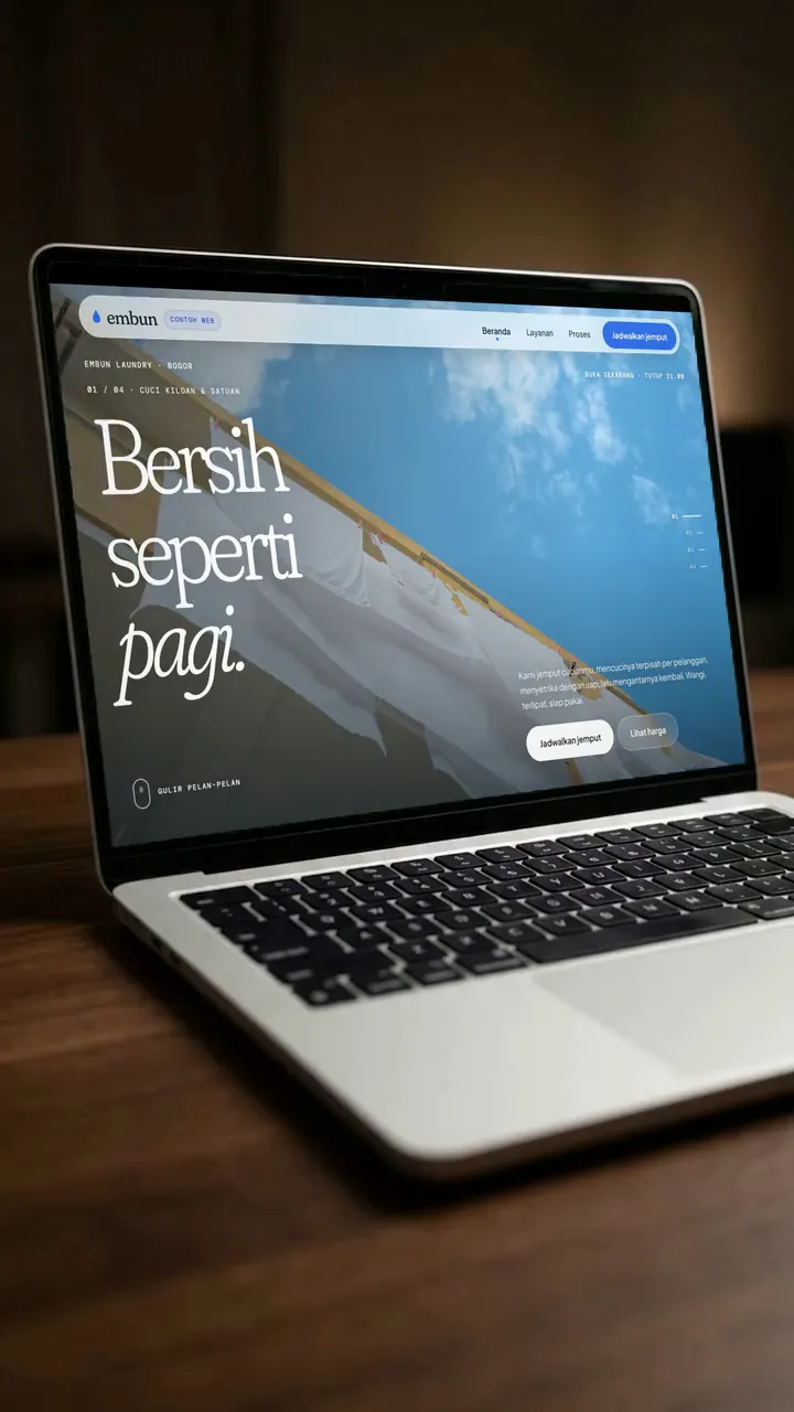 Home page of Embun Laundry